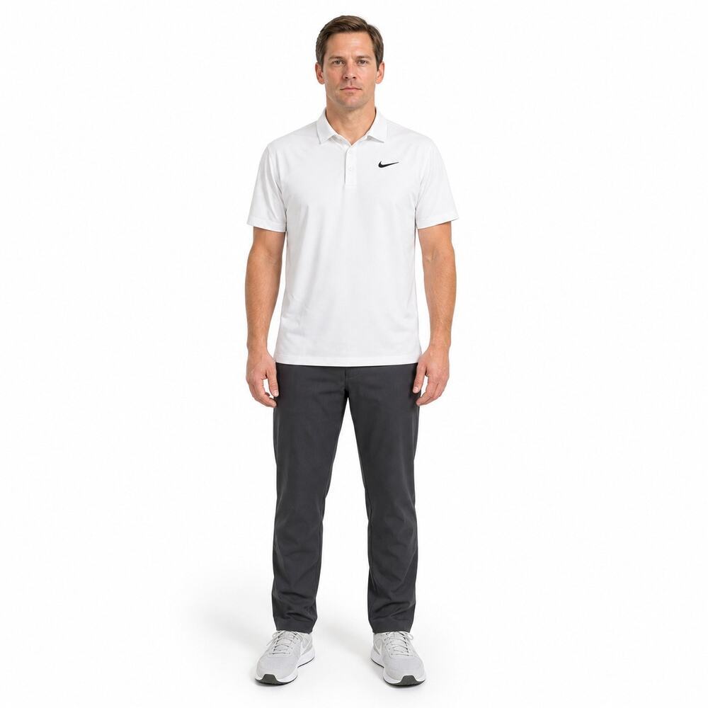 Nike dri fit standard fit polo white medium M EUC performance